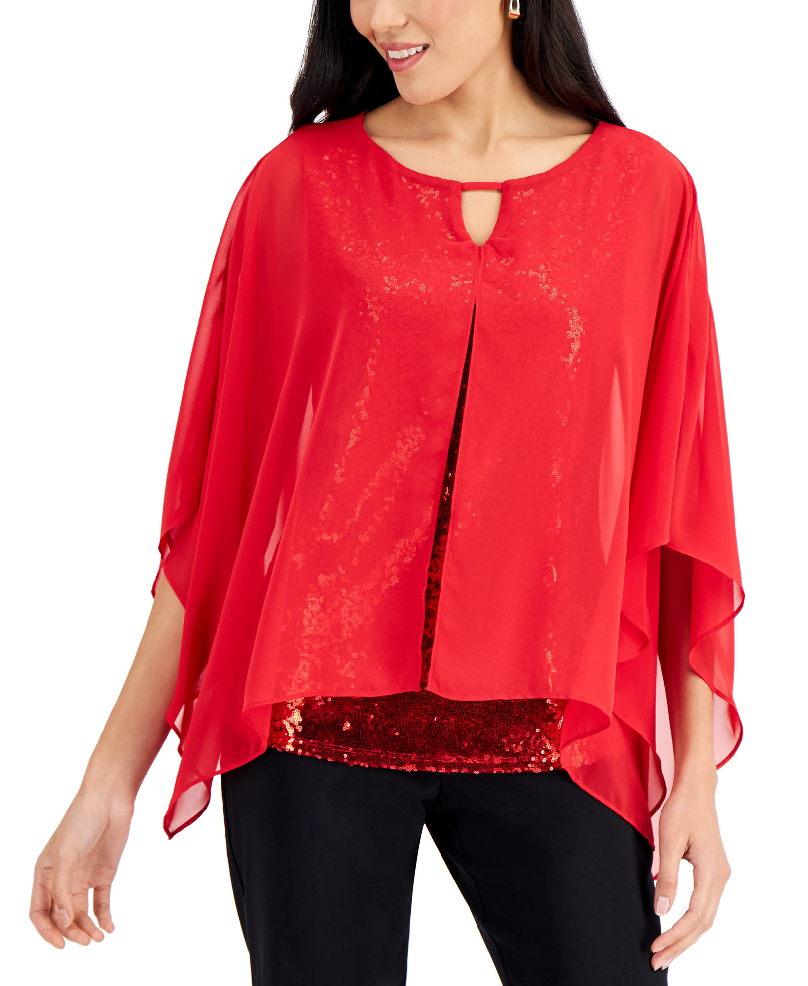 JM Collection Sequin Tunic Tops for Women